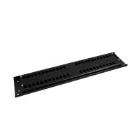 Faceplate patch panel, 2HE, 48x SC simplex, 19 inch, black, Fibrain