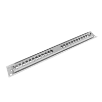 Patch panel front plate, 1U, 24x SC simplex, 19 inch, grey, Fibrain