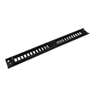 Patch panel front plate, 1U, 24x SC duplex, 19 inch, black, Fibrain