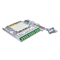 LISA fiber tray, SM, 12x SC/APC simplex, 12x pigtails, DIN, heatshrink