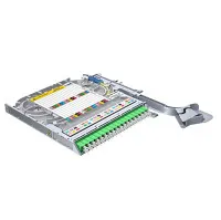 LISA fiber tray, SM, 18x LC/APC duplex, 36x pigtails, DIN, heatshrink