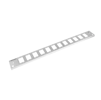 Patch panel front plate, 1U, 12 ports, 24x SC duplex, 19 inch, grey, Fibrain