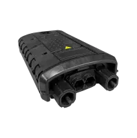 Fiber optic enclosure BPEO S1, 1x express cable, 2x branch cable, 12x splice cassette, Corning