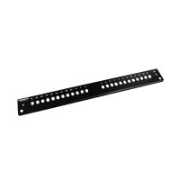 Faceplate patch panel, 1HE, 24x ST, 19 inch, black, Fibrain