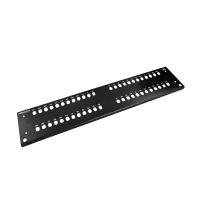 Patch panel front plate, 2U, 48x ST, 19 inch, black, Fibrain