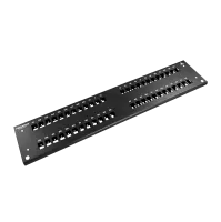 Faceplate patch panel, 2HE, 48x SC simplex, 19 inch, black, Fibrain