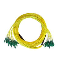 Breakout cable, 24-way, SM, G657A1, LC/APC (fanout length 1.6m)-LC/APC (fanout length 1.6m), CPR Dca, yellow, 30m
