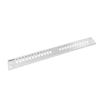 Patch panel front plate, 1U, 24x ST, 19 inch, grey, Fibrain