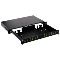 Patch panel, 1U, empty, 19-inch, black, Fibrain