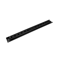 Patch panel front plate, 1U, 12x SC simplex, 19 inch, black, Fibrain