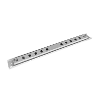 Patch panel front plate, 1U, 12x SC simplex, 19 inch, grey, Fibrain
