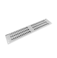 Patch panel front plate, 2U, 72x SC simplex, 19 inch, grey, Fibrain