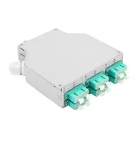 DIN Rail, 12-way, OM3, SC/PC, duplex, complete, gray