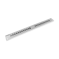 Patch panel front plate, 1U, 24x SC simplex, 19 inch, grey, Fibrain