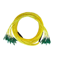 Breakout cable, 24-way, SM, G657A1, LC/APC (fanout length 1.6m)-LC/APC (fanout length 1.6m), CPR Dca, yellow, 22.5m