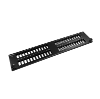 Patch panel front plate, 2U, 48x SC duplex, 19 inch, black, Fibrain