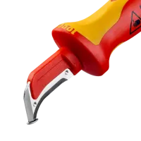Cable knife, with sliding lug, 180mm, VDE, Knipex