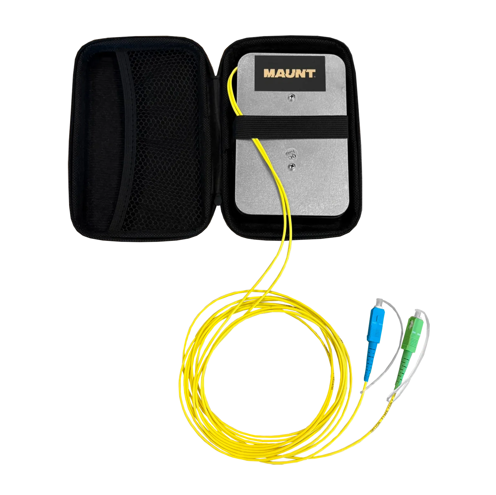 OTDR launch cable reel set, calibrated, 1x 1000m, SC/PC-SC/APC, 1x 1000m, SC/APC-SC/APC, SM, 2.0mm, 5m
